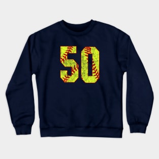 Fastpitch Softball Number 50 #50 Softball Shirt Jersey Uniform Favorite Player Biggest Fan Crewneck Sweatshirt